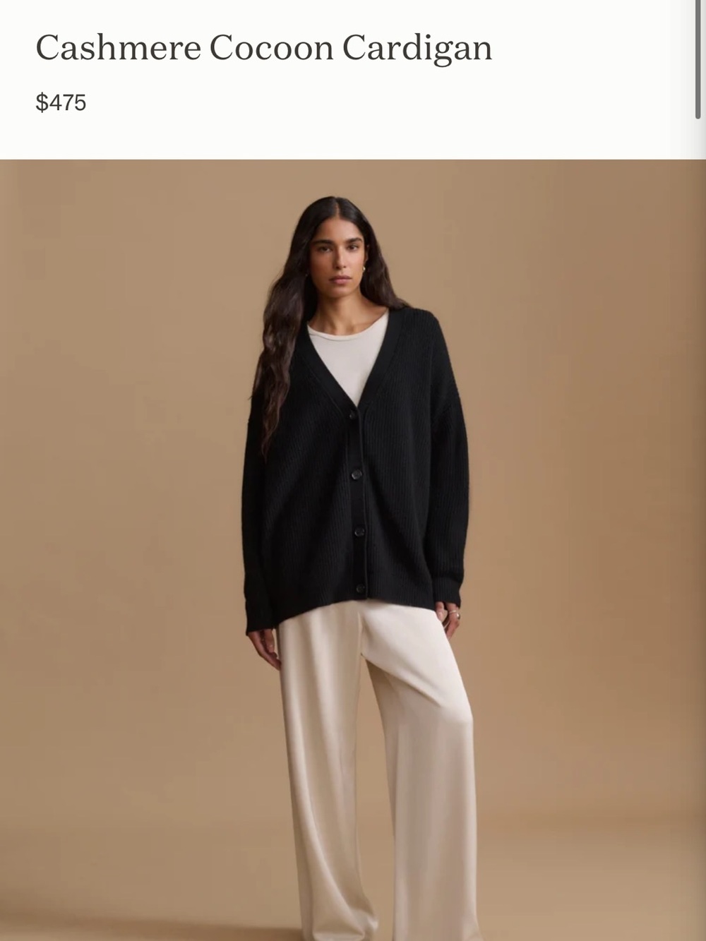 Jenni Kayne Cashmere Cocoon Cardigan - Black - XXS